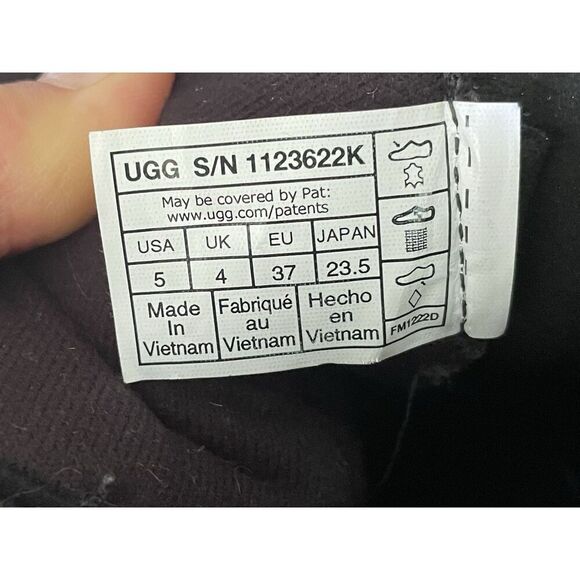 UGG Black Suede Shearling Hiker Boots Women Size 5 US 37 EU Lace Up Zip Winter - Picture 6 of 9